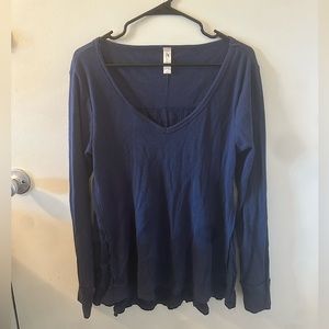 NWOT Altard State navy blue long sleeve shirt v-neck